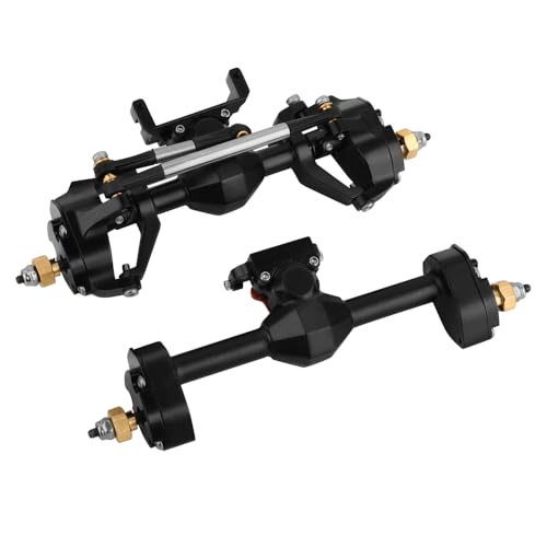 SCX24 Diamond Shape Portal Axle for 1/24 Axial SCX24 C10 90081 AXI00002 AX24 Ford Bronco AXI00005 RC Crawler Metal Upgrade (Black) - color: Black