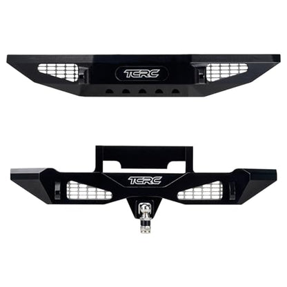 Aluminum Front and Rear Bumpers Set for TRX4M Bronco 1/18 RC Crawler Car Upgrade Parts - color: Black