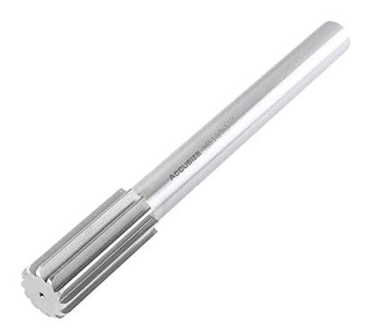 Accusize Industrial Tools 5015-0330 H.S.S. M2 Straight Shank Straight Flute Chucking Reamer, 1-3/8 in | 1-3/8" HSS M2 Straight Shank Straight Flute Chucking Reamer, Flt Len 3-1/4", OAL 12", Right Hand Cut, 10 Flute - size: 1-3/8 in.