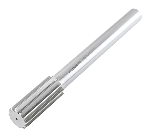 Accusize Industrial Tools 5015-0330 H.S.S. M2 Straight Shank Straight Flute Chucking Reamer, 1-3/8 in | 1-3/8" HSS M2 Straight Shank Straight Flute Chucking Reamer, Flt Len 3-1/4", OAL 12", Right Hand Cut, 10 Flute - size: 1-3/8 in.