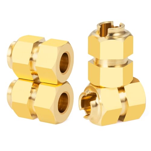 LSG Brass Wheel Hex Hub Extension Adapter Extenders for Tra-xxas 1/18 TRX4 | CNC Machined Wheel Spacers Upgrade Parts - color: Yellow