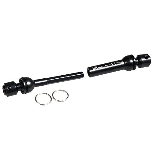 2Pcs RC Drive Shaft Steel Driveshaft Front Rear Center Drive Shaft Dogbone Compatible with 1/10 RC Crawler Car Axial SCX10 III AXI03006 Replacement (88-115mm & 133-163mm, Black)