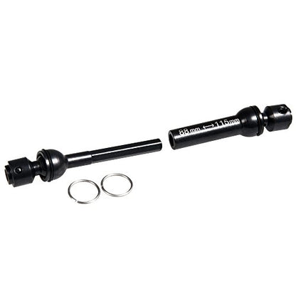2Pcs RC Drive Shaft Steel Driveshaft Front Rear Center Drive Shaft Dogbone Compatible with 1/10 RC Crawler Car Axial SCX10 III AXI03006 Replacement (88-115mm & 133-163mm, Black)