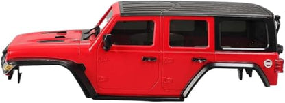 6.10inch/155mm Wheelbase Shell ABS Hardtop Body Kit Replacement Part for TRX4M Bronco Defender AX8560 1/18 RC Crawler Chassis (Red) - color: Red