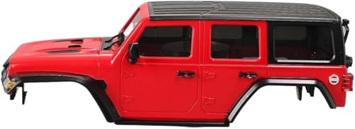 6.10inch/155mm Wheelbase Shell ABS Hardtop Body Kit Replacement Part for TRX4M Bronco Defender AX8560 1/18 RC Crawler Chassis (Red) - color: Red