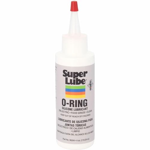 Super Lube O-Ring Silicone Lubricant - Waterproof Silicone & Rubber Seal Grease - Heat Stable Lubricant & Oxidation Protection - Food Grade H1 Grease - Clear - Bottle - 4 oz (56204)