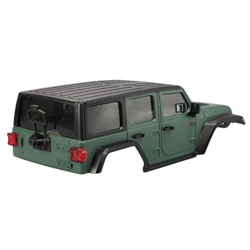 6.10inch/155mm Wheelbase Plastic Texture Hardtop Body Shell Kit Replacement Part for 1:18 RC Car Crawler Car for TRX4M Bronco Defender AX8560 Chassis Upgrade Accessories (Army Green) - color: Army Green