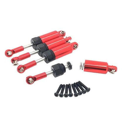 RC Crawlers Models For HSP 18301 18302 18311 18312 18321 18322 4WD 1/18 Metal Shock Absorber Oil Adjustable Set Car Truck Crawler 65mm Model RC(Red) - color: Red