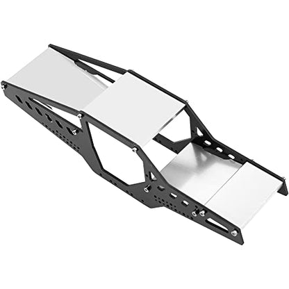 ShareGoo Aluminium Chassis Frame Kit Rocks Cage Body Shell Compatible with 1/24 Axial SCX24 90081 AXI00001 AXI00002 AXI00005 AXI00006 RC Crawler Upgrade Parts (Silver) - color: Silver