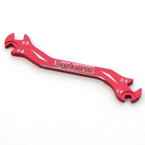RC Multi-Function Wrench Turnbuckle Nut Ball Joint Remover 3mm 4mm 5mm 5.5mm Universal Repair Tool Aluminum Alloy for 1/10 1/8 1/24 Crawler Truck Off Road Car Boat Drone Airplane (Red) - color: Red