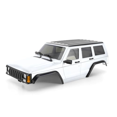 RC Car Parts for TRX4M for Bronco for Defender for Chassis 1/18 RC Crawler 6.10in Wheelbase ABS Hardtop for Cherokee Body(White) - color: White