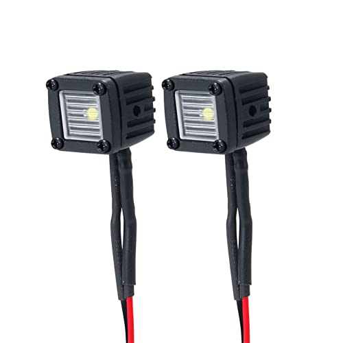 4PCS RC Spot Beam Square LED Cubes Offroad Driving Lights RC Light Bar LED Housing Lens Spotlight Compatible with 1/10 RC Car TRX4 TRX6 Axial SCX10 90046 RR10 D90 (D-Striped) - color: D-Striped