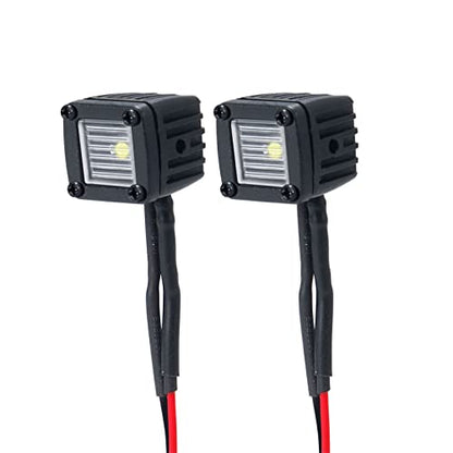 4PCS RC Spot Beam Square LED Cubes Offroad Driving Lights RC Light Bar LED Housing Lens Spotlight Compatible with 1/10 RC Car TRX4 TRX6 Axial SCX10 90046 RR10 D90 (D-Striped) - color: D-Striped