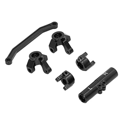 plplaaoo RC Front Steering Set Aluminum Alloy Rear Axle Base for ECX Barrage 1 24 RGT 1 24 FTX 1 24 Climbing Car Lightweight and Strong Replacement Parts (Black) - color: Black
