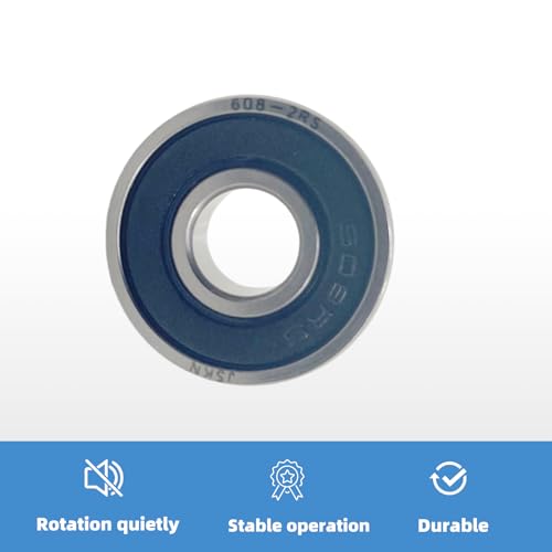 20Pcs 608-2RS Bearings 8x22x7mm Double Rubber Sealed Micro Deep Groove Ball Bearings, Suitable for Skateboard Rollers, 3D Printers, Etc