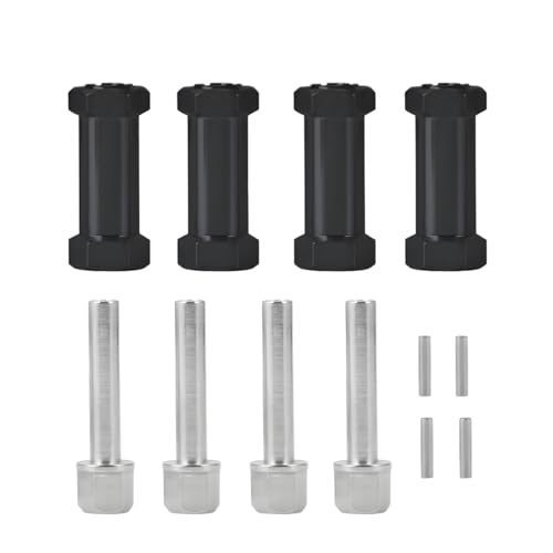 RC 12mm Wheel Hex Drive Hubs Combiner Coupler Aluminum 15mm/20mm/25mm/30mm Offset Extension Longer Combiner Drive Adapter for 1/10 Axial SCX10 Wraith RC Car Upgrade Parts (Black - 30mm) - color: Black - 30mm