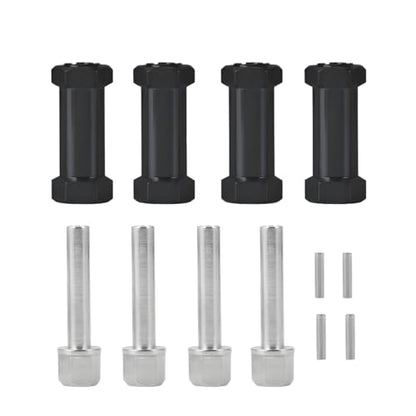 RC 12mm Wheel Hex Drive Hubs Combiner Coupler Aluminum 15mm/20mm/25mm/30mm Offset Extension Longer Combiner Drive Adapter for 1/10 Axial SCX10 Wraith RC Car Upgrade Parts (Black - 30mm) - color: Black - 30mm
