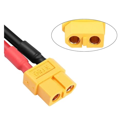 XT60 To O Terminal Cable XT60 Female To O Connector Cable With 1M 12awg Silicon Wire For RC Car Lipo Battery Parts Replacement Upgrade Use RC Car Upgrade Part