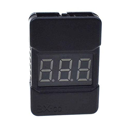 1Pcs BX100 1-8S Lipo Battery Voltage Tester Low Voltage Buzzer Alarm Checker with Dual Speaks Black