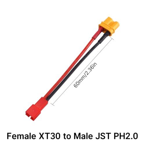 INJORA XT30 to JST-RCY JST PH2.0 TRX-4M T-Style EC3 Battery Adapter Cable