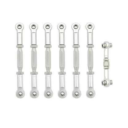 RC Links Linkage for Traxxas for Slash 4X4/2WD 1/10 rc Cars Upgrade Parts 1 Set 7 Pcs Metal Turnbuckle Camber Link End Adjustable Kit(Silver) - color: Silver