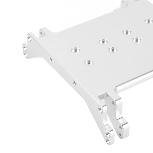 Generic Aluminum Alloy RC Car Chassis Skid Plate, Lightweight Low Center of Gravity Multiple Holes for Double Arms, with Adjustable Fit for RR10 1/10 RC Car (Silver)