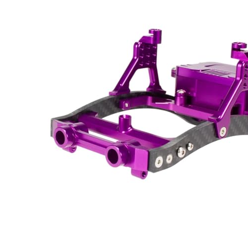 1/10 RC Crawler Carbon Fiber Girder 4MM CNC Metal Car Chassis Frame Body Kit Parts for Axial SCX10 II Rock Off Road Truck (Purple) - color: Purple