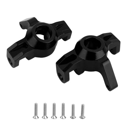 Aluminum Front Rear Swing Arm & Steering Knuckle C-Hub Kit Compatible with 1/14 MJX Hyper Go 14210 14209 H14BM RC Upgrade Parts (Black) - color: Black