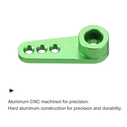 MECCANIXITY Aluminum Alloy 25T Steering Servo Single Arm Horn Green for DIY RC Car/Boat/Airplane Boat Accessories 2 Pcs - color: Green
