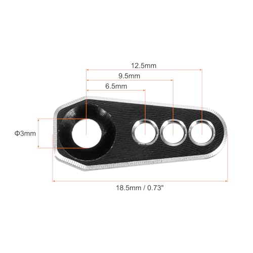 MECCANIXITY Aluminum Alloy 1/18 25T Steering Servo Arm Horn Black for DIY RC Car/Boat/Airplane Boat Accessories 2 Pcs - color: Black