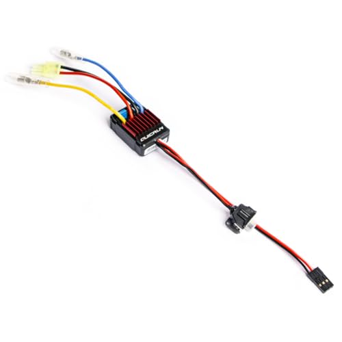 WP 1625 Waterproof Brushed ESC 25A 2-3S LiPo Electronic Speed Controller with Dirtproof Switch TAMlYA Plug for 1/16 & 1/18 Scale RC Cars, Trucks, Crawlers