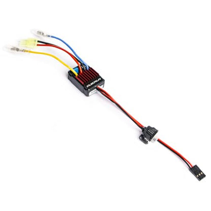WP 1625 Waterproof Brushed ESC 25A 2-3S LiPo Electronic Speed Controller with Dirtproof Switch TAMlYA Plug for 1/16 & 1/18 Scale RC Cars, Trucks, Crawlers