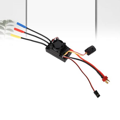 60A Brushless ESC with Fan, Water Dust Proof, 1:10 RC Short Course Truck Buggy ESC for All Weather Racing