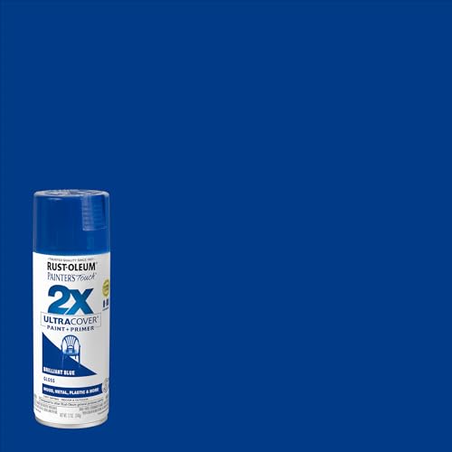 Rust-Oleum 334027 Painter's Touch 2X Ultra Cover Spray Paint, 12 oz, Gloss Brilliant Blue (Pack of 4) - color: Gloss Brilliant Blue, size: 12 Ounce (Pack of 4)