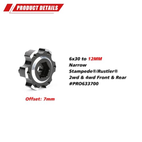 RCAWD for Pro-Line 1/10 6x30 to 12mm Aluminum Wheel Hex Adapters (Narrow) Upgrades Parts #PRO633700