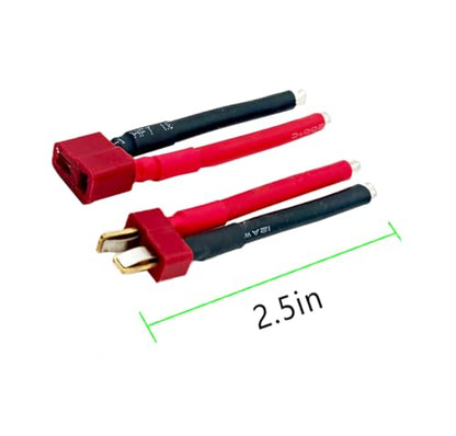T Plug Connector Female and Male Deans,12AWG Silicone Wire | 3 Pairs Male & Female Plugs, Ideal for RC Drone and Lithium Battery Wiring - size: 12AWG T cable