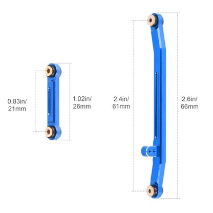 Hobbypark Aluminum Steering Rod Tie Links High-Tightening Linkage for Axial SCX24 Gladiator Bronco C10 JLU Deadbolt B17 1/24 RC Crawler (Blue) - color: Blue