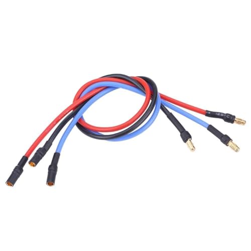 HERCHR 3Pcs 3.5mm Banana Extension Cable Banana Plug Gold Bullet Connector 16AWG Male Female 12in Silicone Wire for RC Brushless Motor ESC Extension Cable Wire RC Car Boat Parts