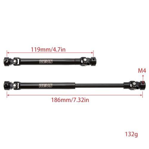 MEUS RACNIG 2pcs SCX10 Driveshafts for 1/10 RC Crawler Axial SCX10/Tamiya CCO1/Redcat Gen8 etc.. (119mm) - color: 119mm
