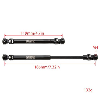 MEUS RACNIG 2pcs SCX10 Driveshafts for 1/10 RC Crawler Axial SCX10/Tamiya CCO1/Redcat Gen8 etc.. (119mm) - color: 119mm