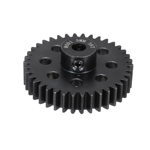 MECCANIXITY Steel M1 Gear Set 38T 5mm Shaft Motor Gears for RC Vehicles Truck Drift Car Part, Black - size: 38T