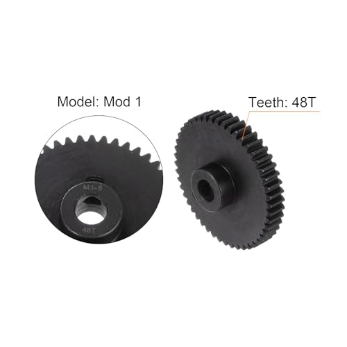 uxcell Mod 1 48T Pinion Gear 8mm Bore Hardened Steel Motor Rack Spur Gear for RC Car Truck Gear Drive