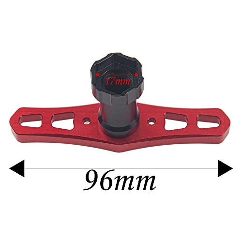 ShareGoo 17mm Wheel Hex Wrench & 12mm to 17mm Wheel Hex Drive Hub Adapter 15mm Offset Extension Compatible with Tamiya Axial RC4WD Traxxas Redcat 1/10 RC Car Buggy Truck (Black) - color: Black