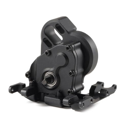 21% Overdrive MR24 Billet Transmission with Delrin Skid Plate, Black | Fit for SCX24 Custom Build Brushless 1/24 RC Crawler Comp Rigs - color: Black