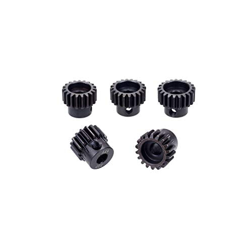 OGRC 32P 5mm Pinion Gear 17T 18T 19T 20T 21T Hardened Metal Pinion Motor Gear Set for RC Buggy Car Monster Truck(Compatible with 0.8 Metric Pitch) | Hardened Steel, Motor Gear 5mm Motor Shaft, Fits 1/10 RC Buggy Monster Truck Car