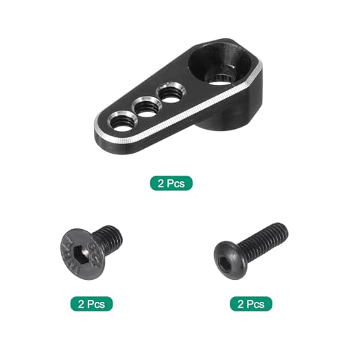 MECCANIXITY Aluminum Alloy 1/18 25T Steering Servo Arm Horn Black for DIY RC Car/Boat/Airplane Boat Accessories 2 Pcs - color: Black