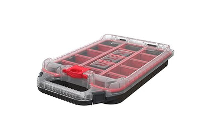 Keter Stack N Rolling Tool Box Modular Storage System 4 Piece | Black and Red, Heavy Duty, Weatherproof, All Terrain Wheels, Durable, Easy to Use, Telescoping Handle - color: Black/Red, size: 4PC System