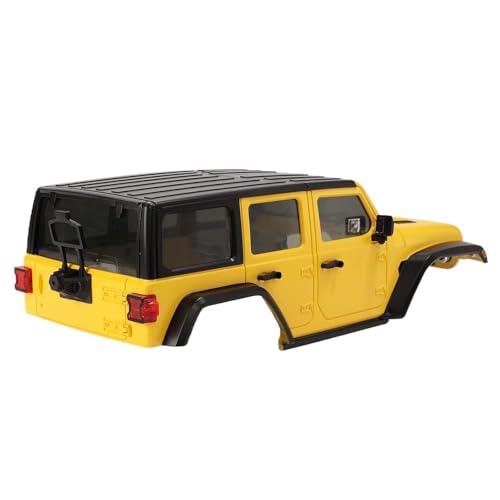 6.10inch/155mm Wheelbase Plastic Texture Hardtop Body Shell Kit Replacement Part for 1:18 RC Car Crawler Car for TRX4M Bronco Defender AX8560 Chassis Upgrade Accessories (Yellow) - color: Yellow
