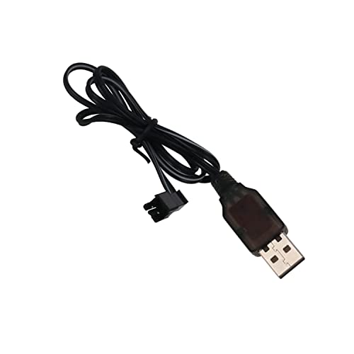 Heyiarbeit RC USB Charging Cable Nickel Cadmium Nickel Hydrogen 8.4V Adapter Cable SM-2P for RC Ni-MH Ni-CD Battery Black 1Pcs - size: SM-2P 1Pcs