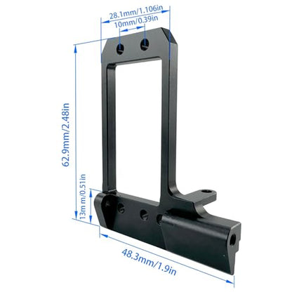 BTA Servo Mount for 1/10 RC Crawler F10 Portal Axle, CNC Aluminum Behind-Axle Front Servo Mount, Low CG Design (Black)